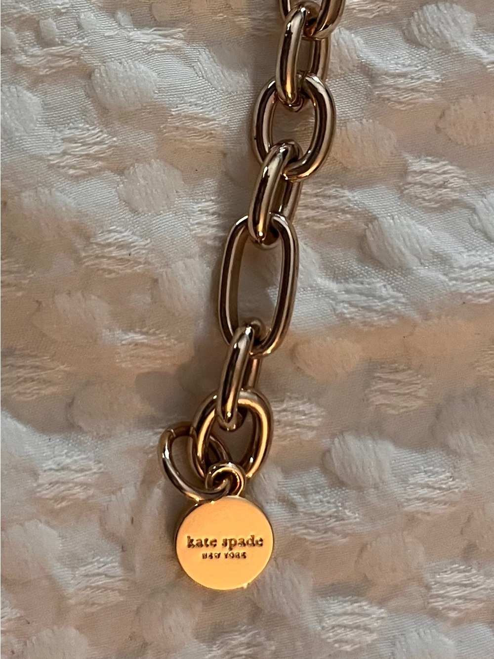 kate spade Gold-Tone Link Charm Belt with Logo Disc